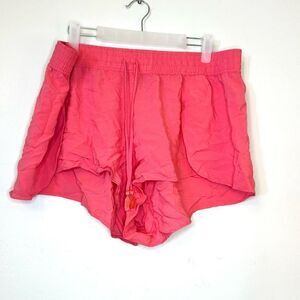 Aerie Tassel Drawstring Overlap Flowy Soft Resort Shorts Pink XL